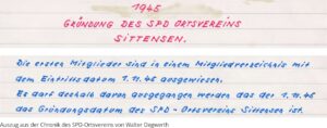 Auszug aus der Chronik des SPD Ortsvereins von Walter Degwerth
